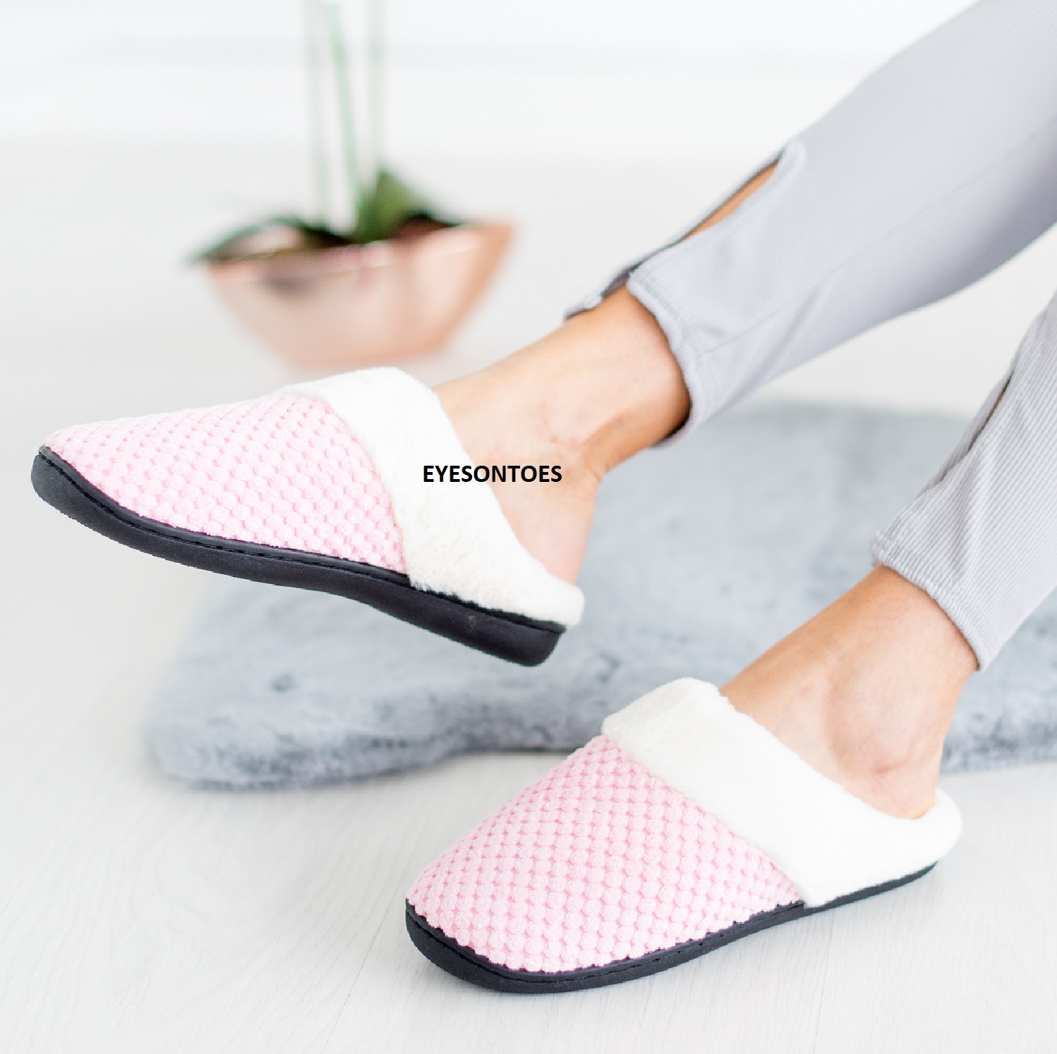 LADIES WOMENS WARM FAUX FUR LINED COMFY HARD SOLE OUTDOOR SLIPPERS